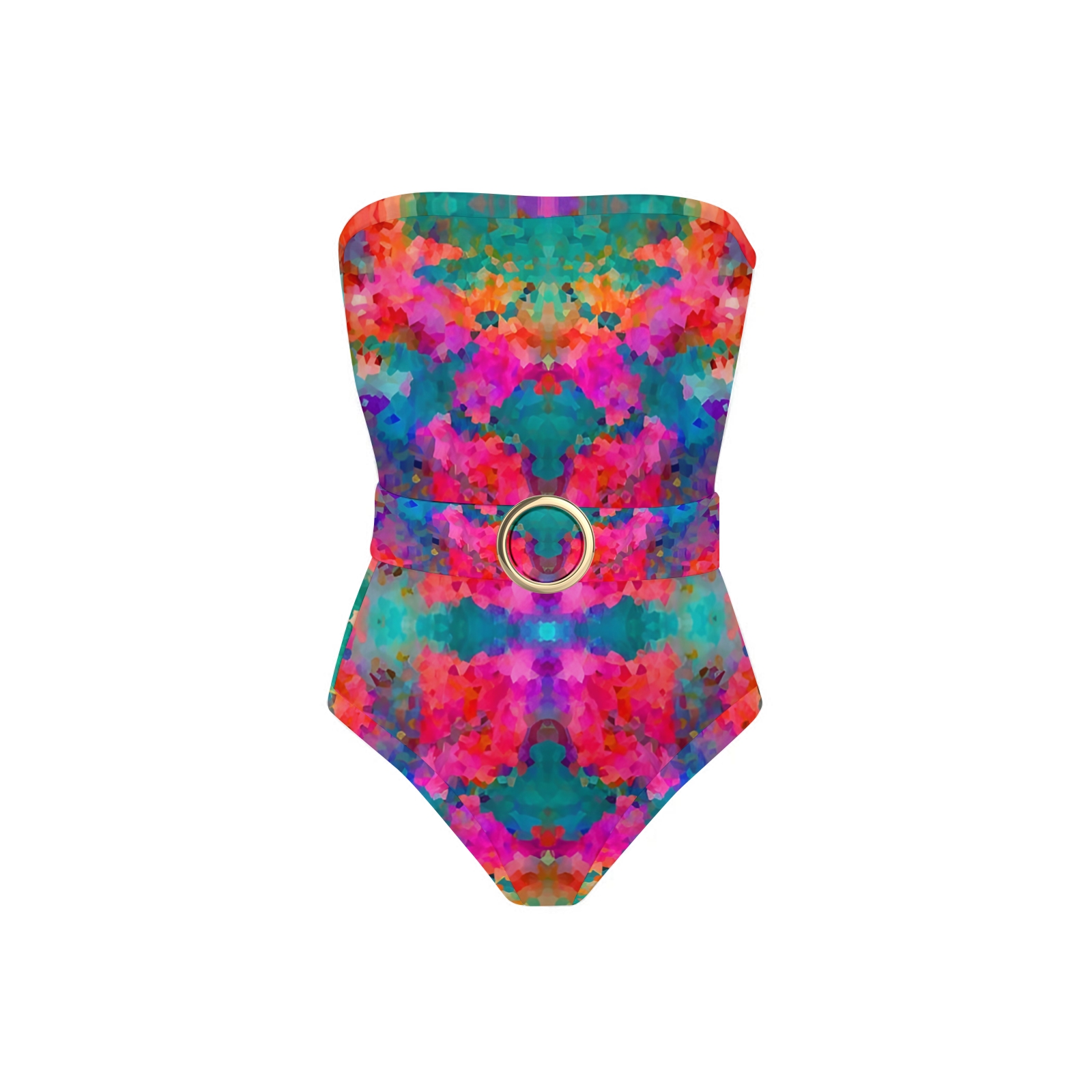 Artistic Gradient Printed One Piece With Kimono