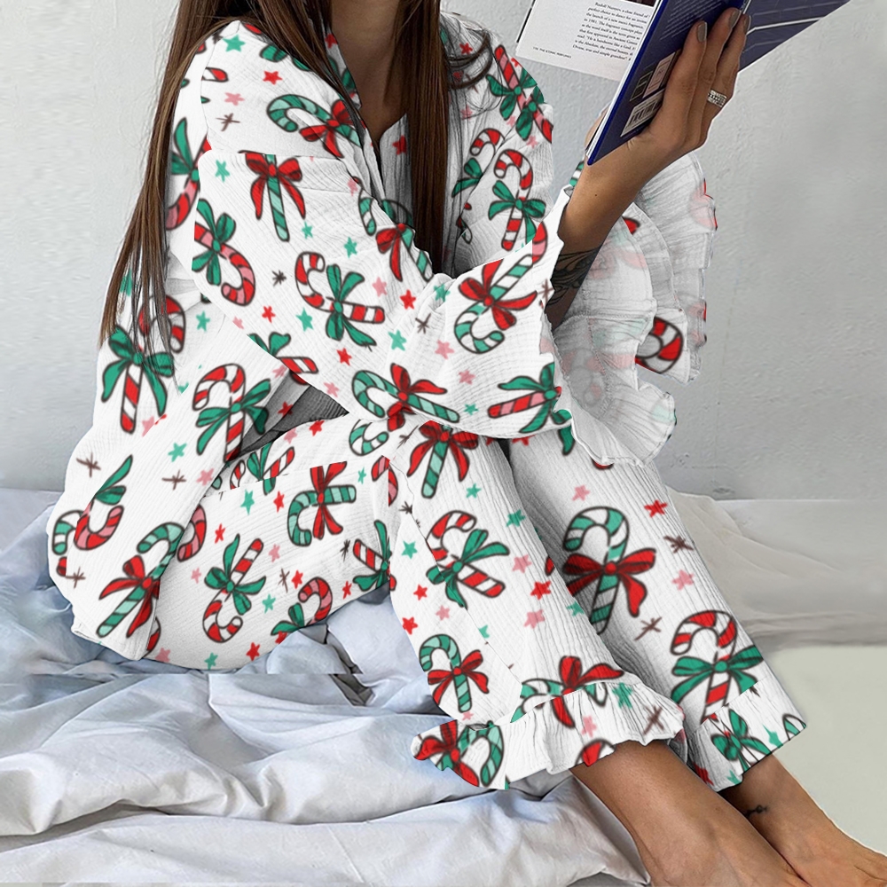 Women's Vintage Printed Linen Cotton Suit 2412002849