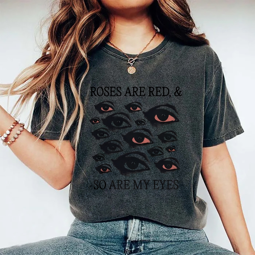 Red Eyes Art Design Unisex Washed T-shirt