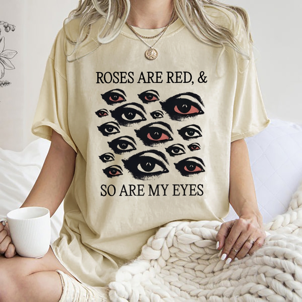 Red Eyes Art Design Unisex Washed T-shirt