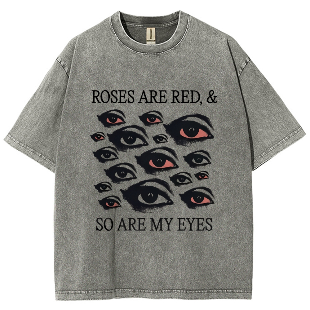 Red Eyes Art Design Unisex Washed T-shirt