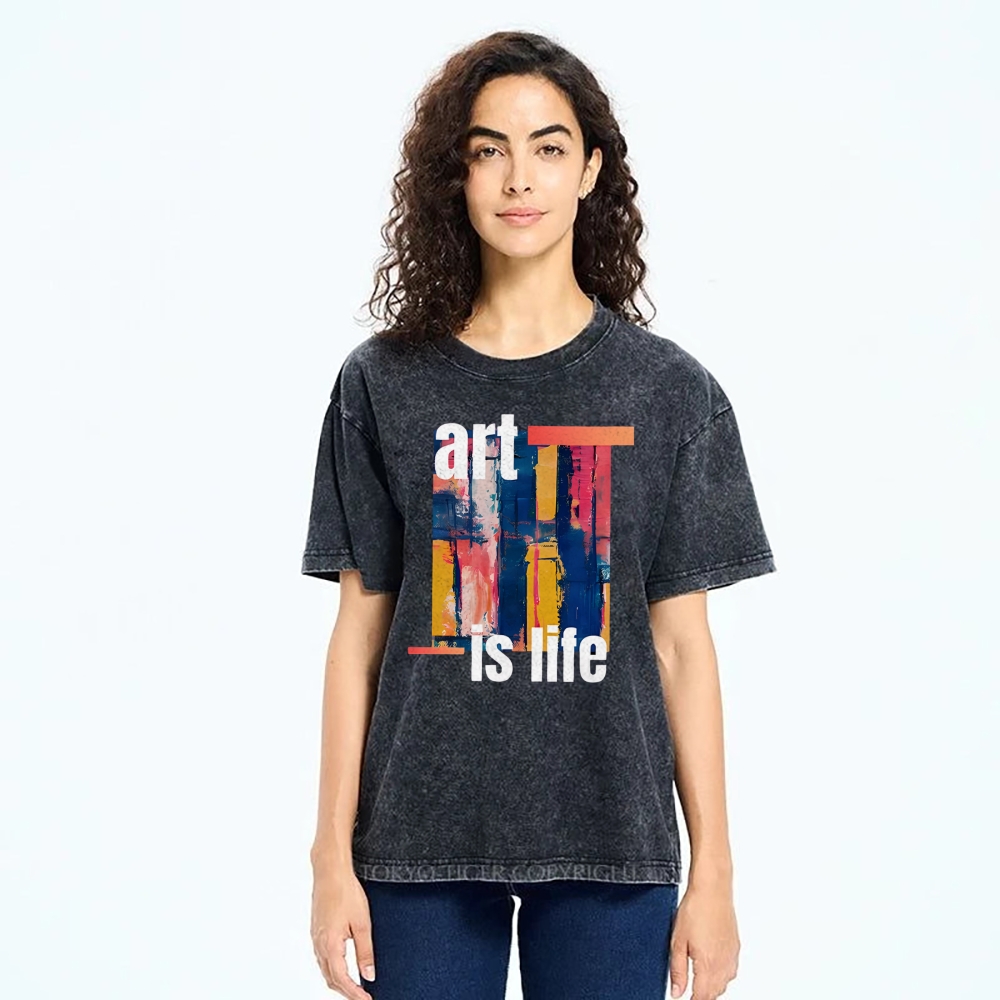 Art is Life Art Design Unisex Washed T-shirt