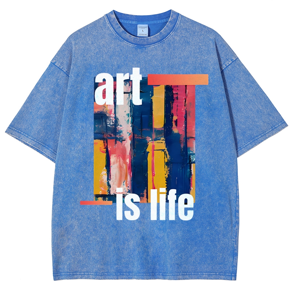 Art is Life Art Design Unisex Washed T-shirt