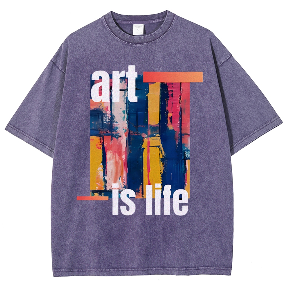 Art is Life Art Design Unisex Washed T-shirt