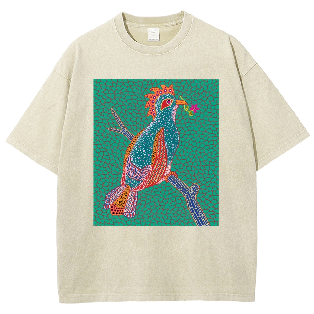 Yayoi Kusama Dawn Unisex Printed Washed T-shirt