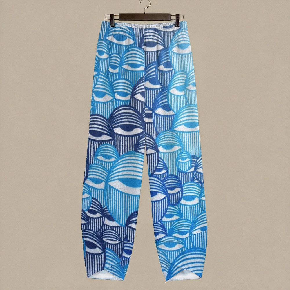 Women's Casual Abstract Geometric Eyes Printed Pants