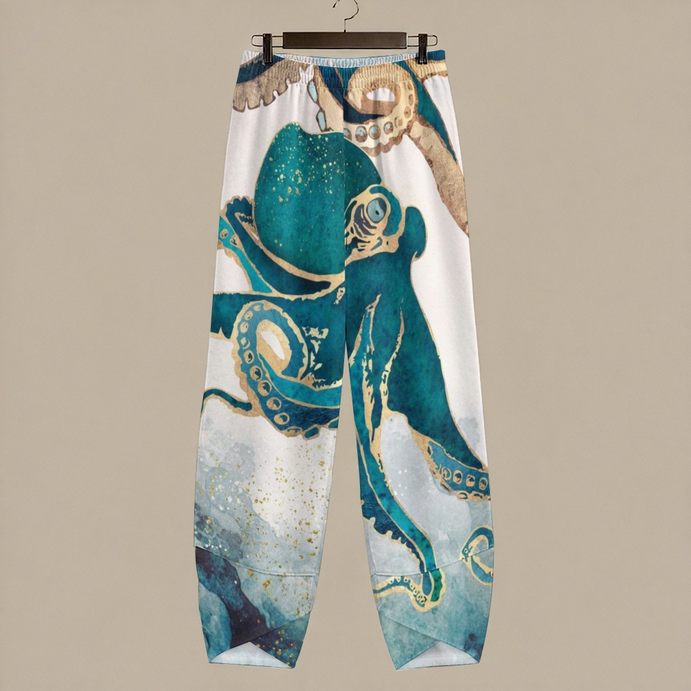 Women's Casual Art Octopus Printed Pants