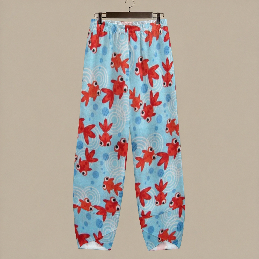 Women's Casual Little Goldfish Printed Pants