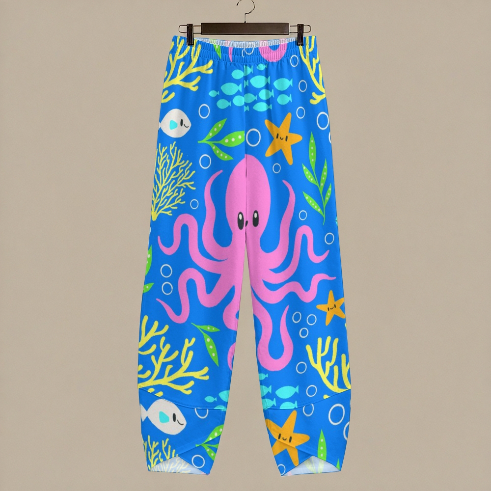 Women's Casual Cartoon Octopus Printed Pants