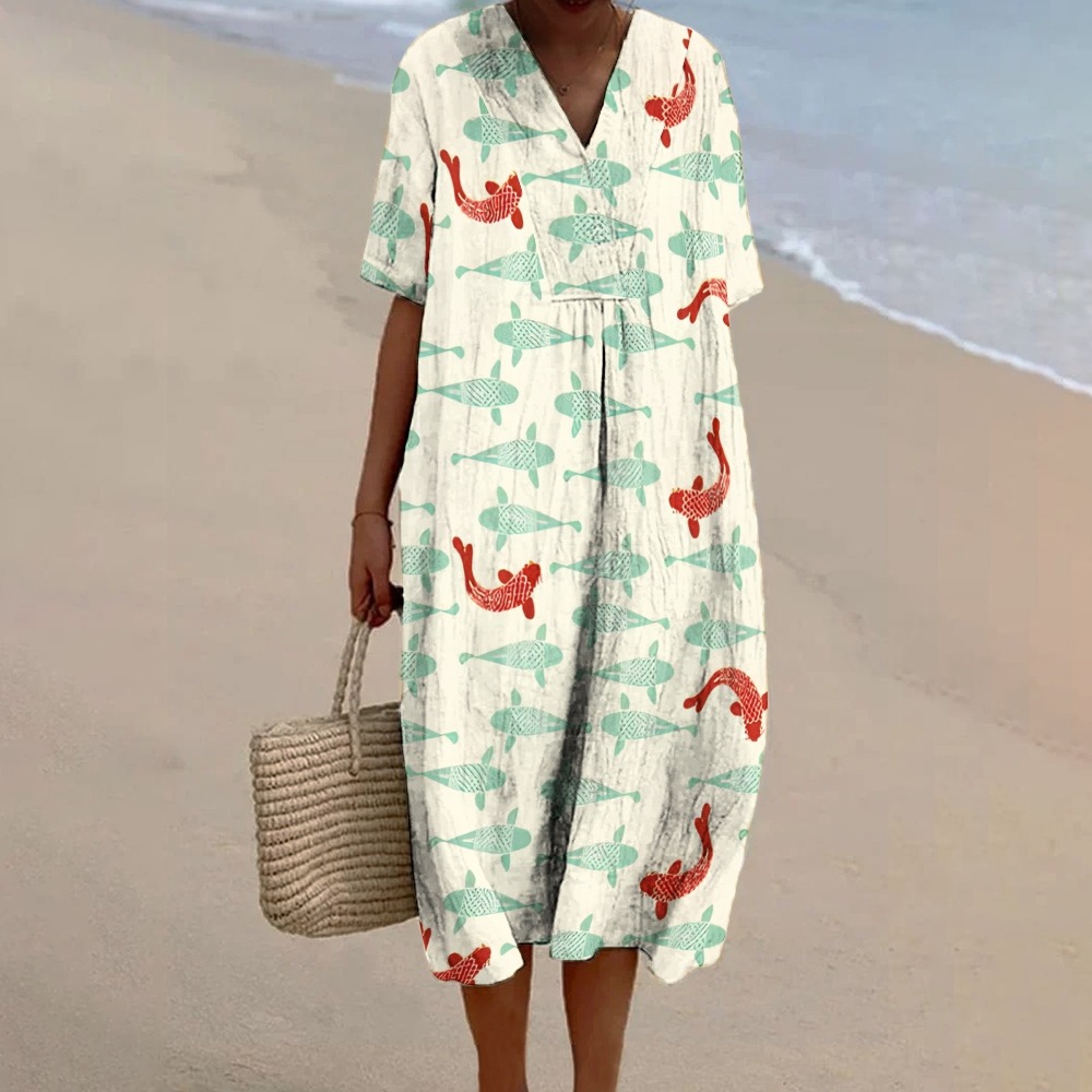 Women's Casual Koi Printed Pants