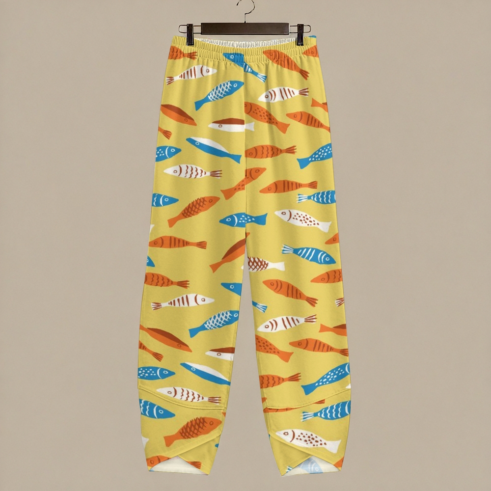Women's Casual Geometric Fish Printed Pants
