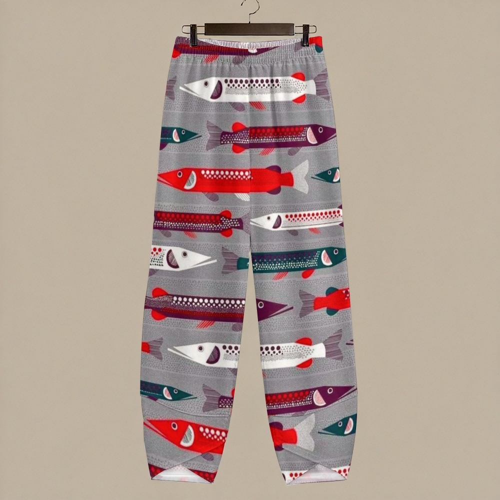 Women's Casual Geometric Fish Printed Pants