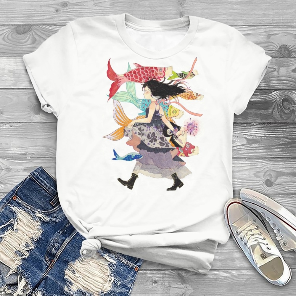 Fish Art Print Casaul Short Sleeve T-shirt