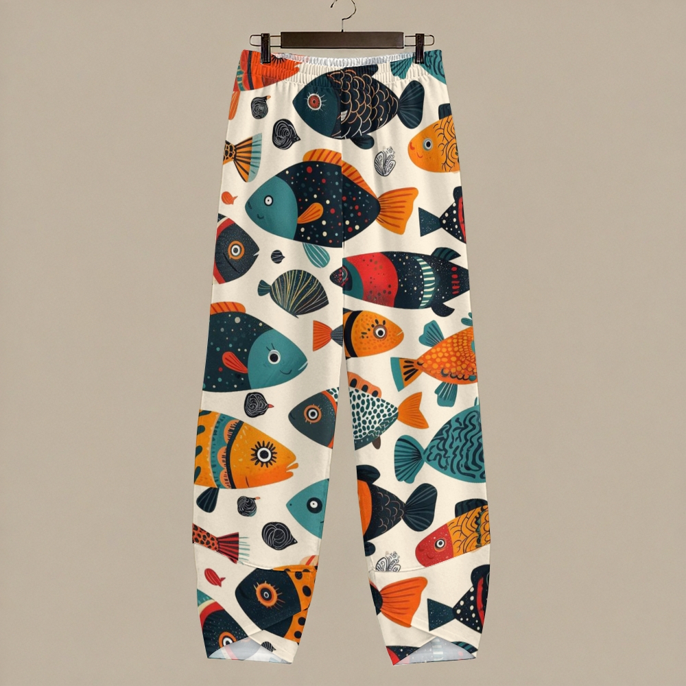 Women's Casual Colorful Fish Printed Pants