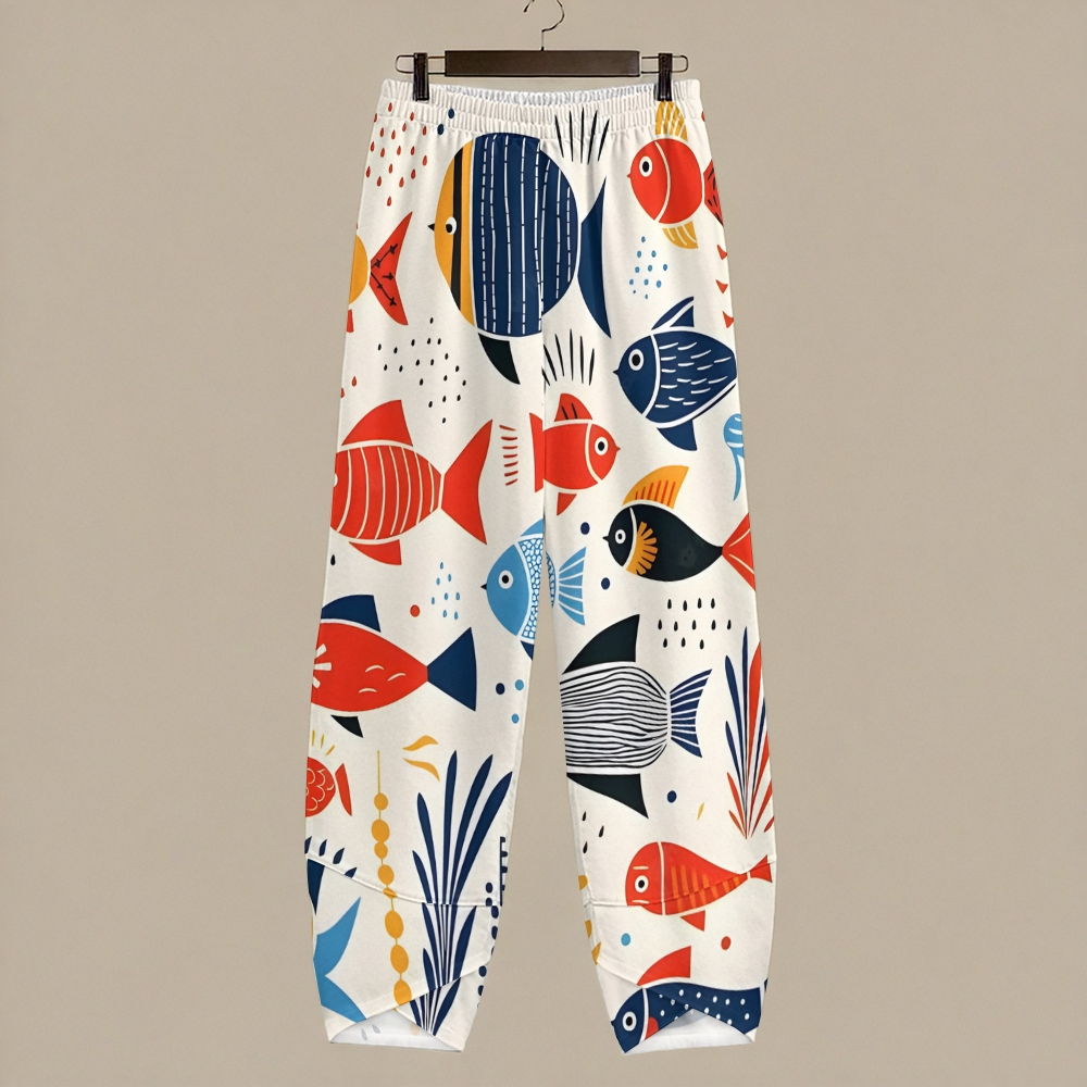 Women's Casual Colorful Fish Printed Pants