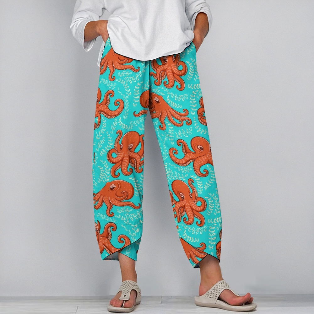Women's Casual Octopus Printed Pants