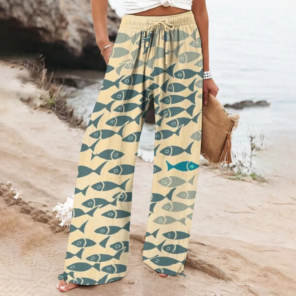 Women's Casual Gradient Fish Printed Pants