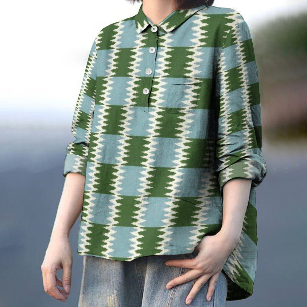 Women's Geometry Printed Casual Long Sleeve Shirt