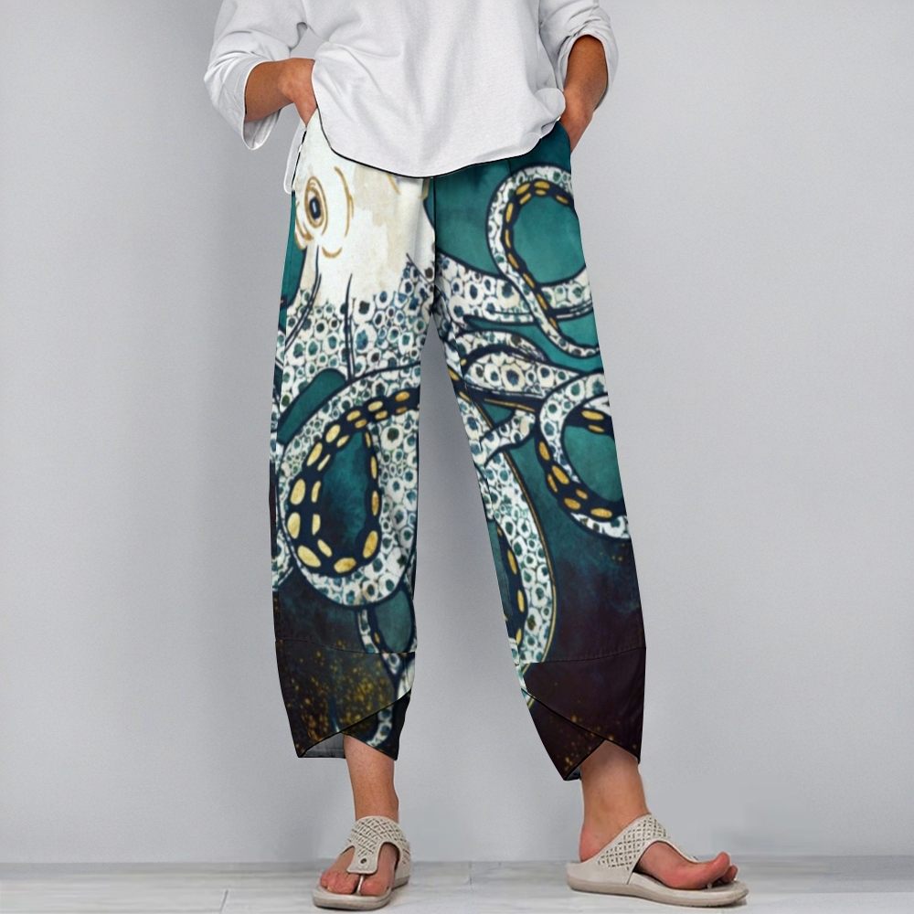 Women's Casual Octopus Printed Pants