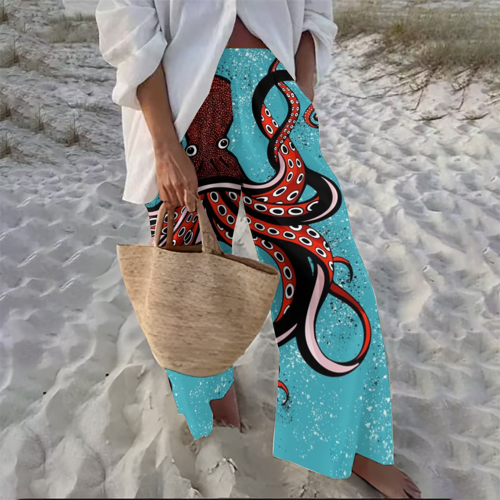 Women's Octopus Printed Casual Loose Pants