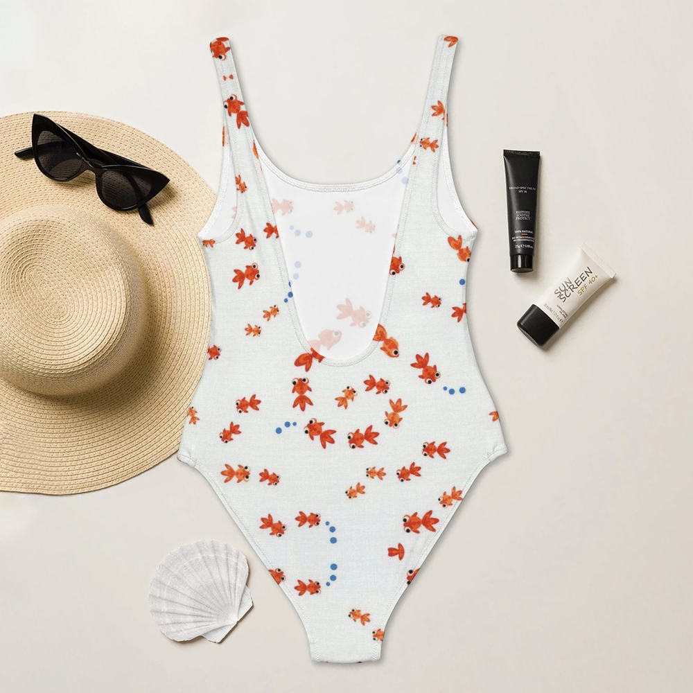 Little Goldfish Printed One Piece Swimsuit