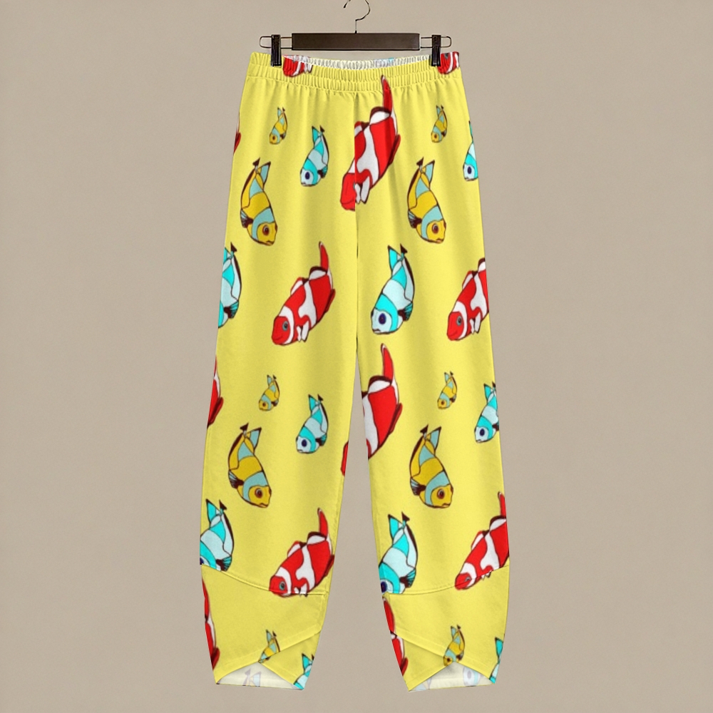 Women's Casual Cartoon Koi Printed Pants