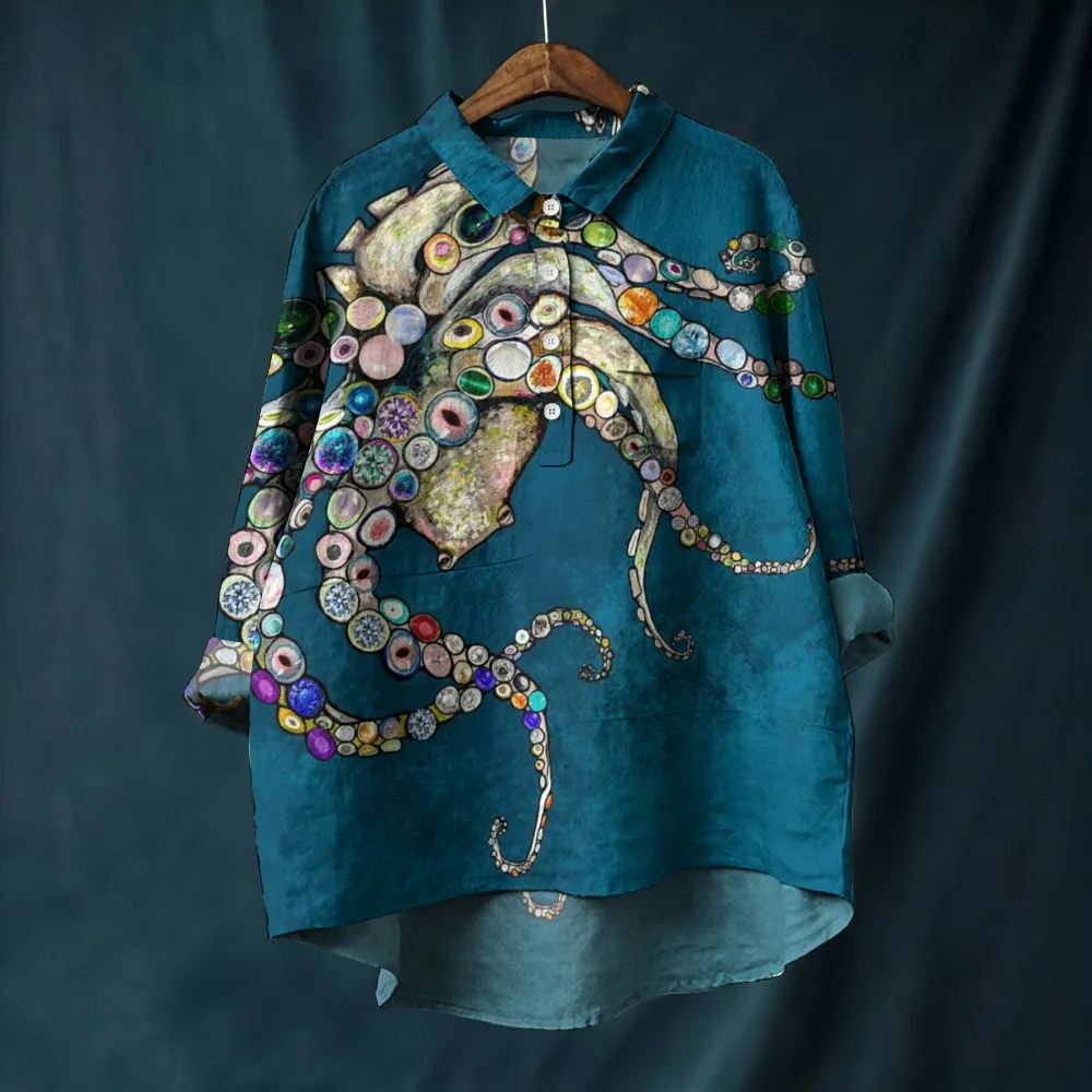 Women's Casual Jewel Octopus Printed Pants