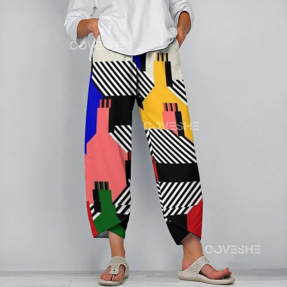 Women's Wide Leg Casual Geometry Printed Pants