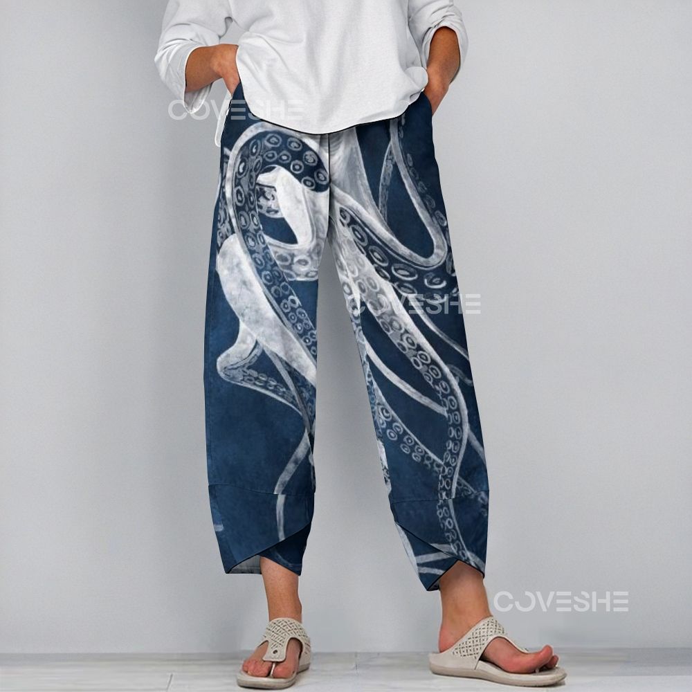 Women's Casual Octopus Printed Pants