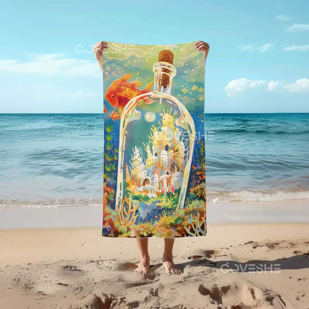 Casual Underwater World Printed Beach Towel