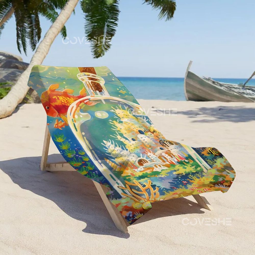 Casual Underwater World Printed Beach Towel