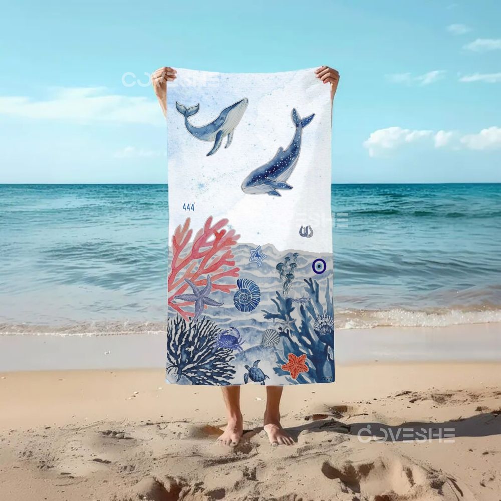 Casual Underwater World Printed Beach Towel