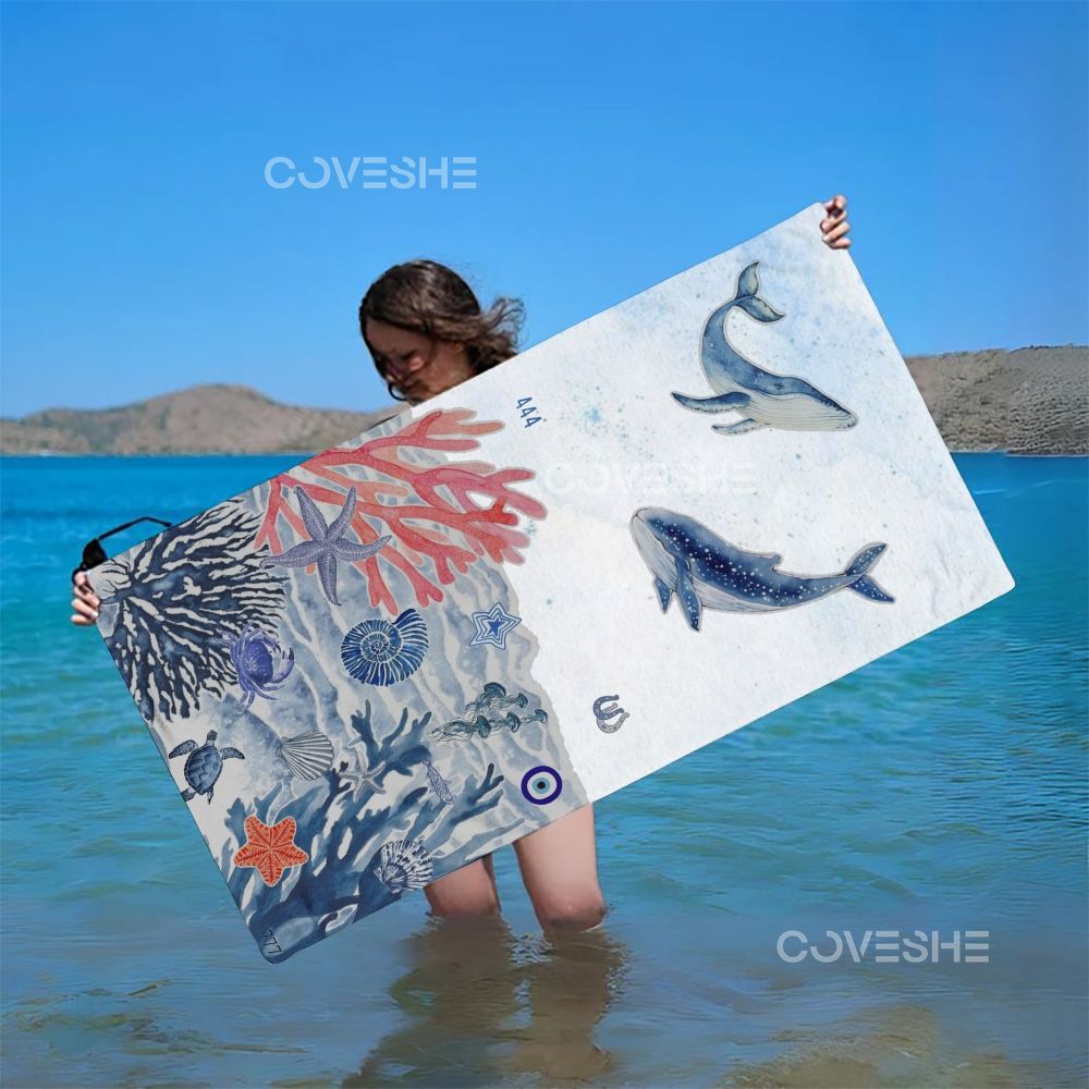 Casual Underwater World Printed Beach Towel