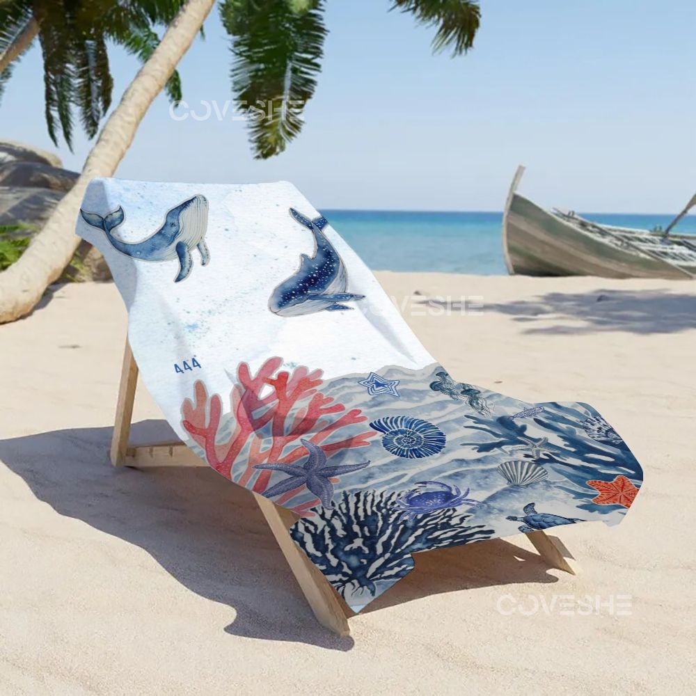 Casual Underwater World Printed Beach Towel