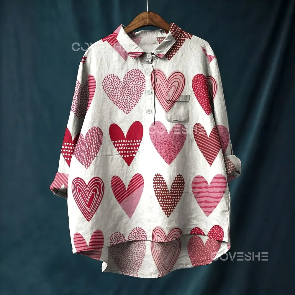 Women's Casual Geometry Heart Printed Pants