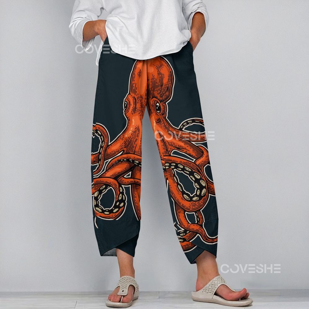 Women's Casual Octopus Printed Pants