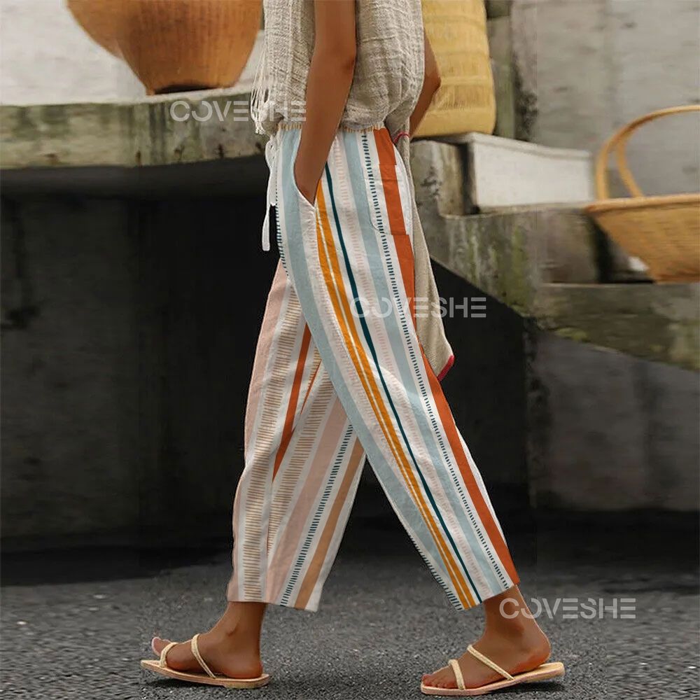Women's Stripe Printed Trousers