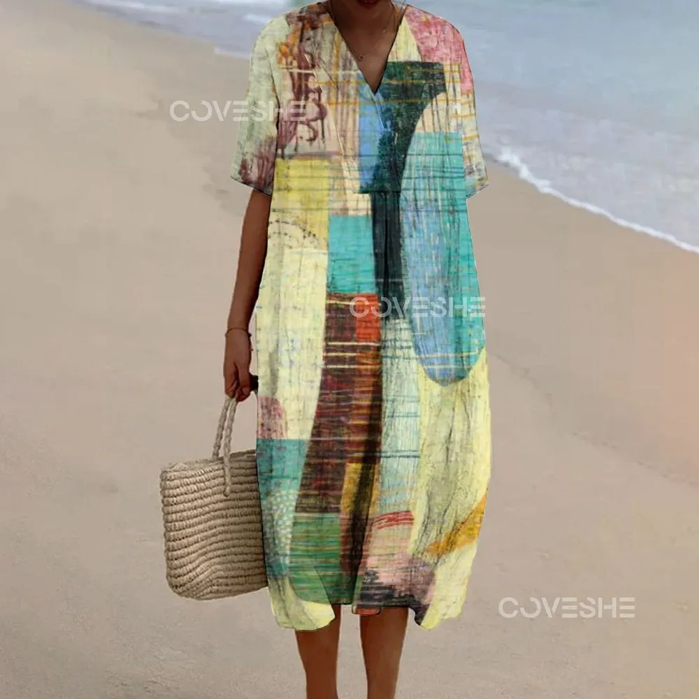 Women's Vintage Geometry Printed Casual Long Sleeve Shirt