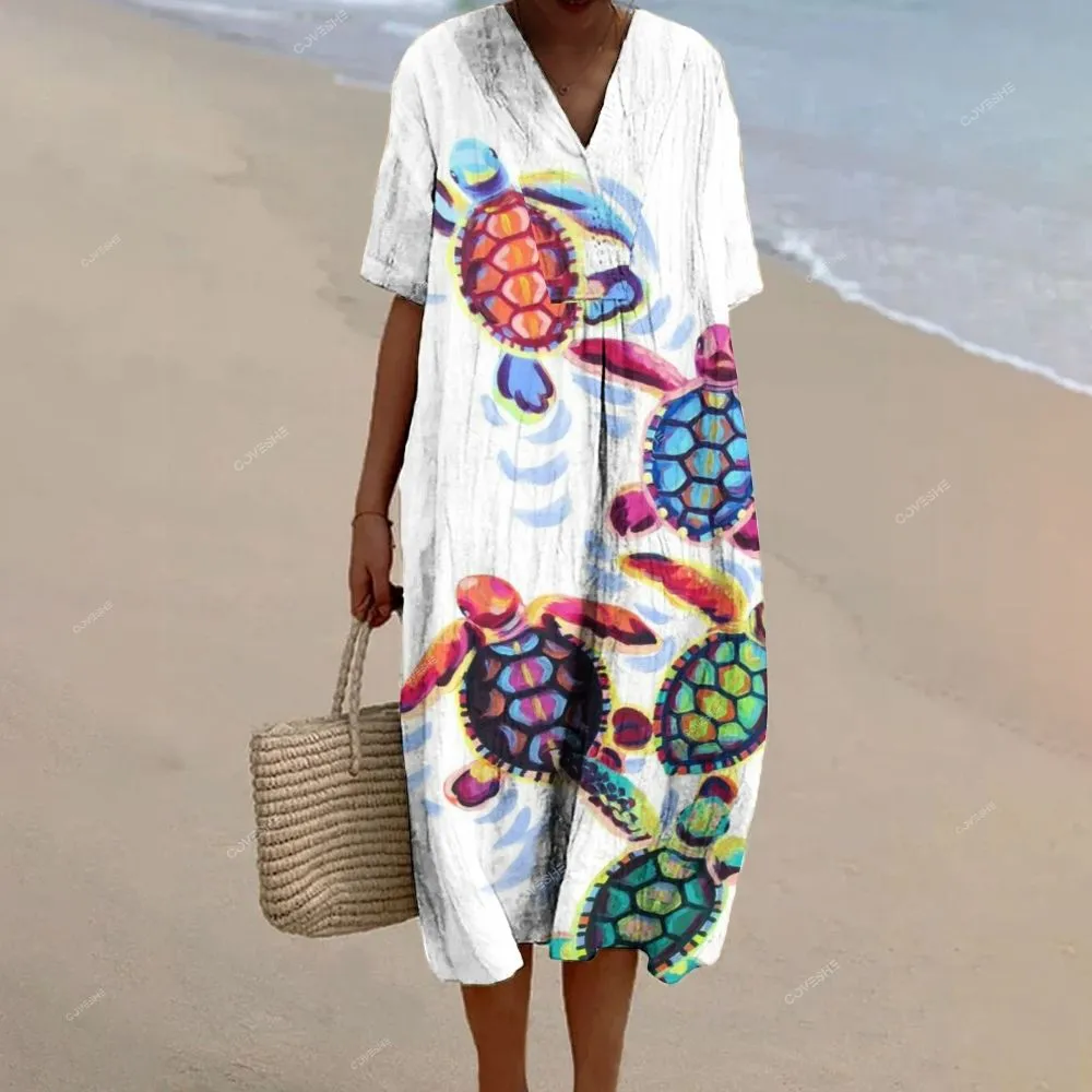 Women's Casual Colorful Turtle Printed Pants