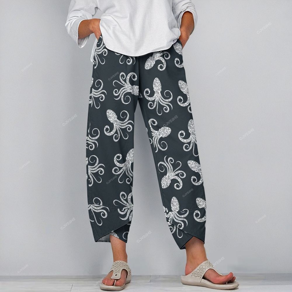 Women's Casual Octopus Printed Pants