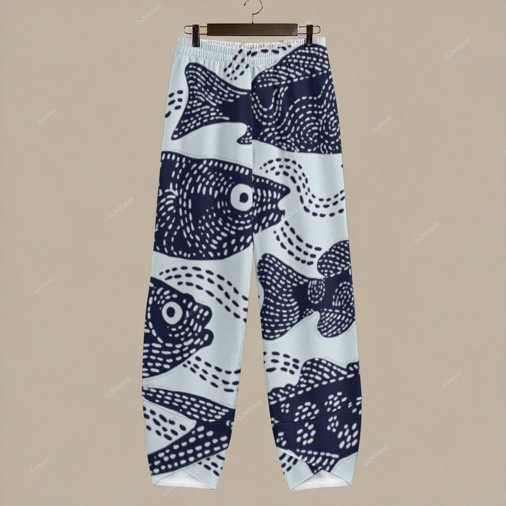 Women's Casual Vintage Fish Printed Pants