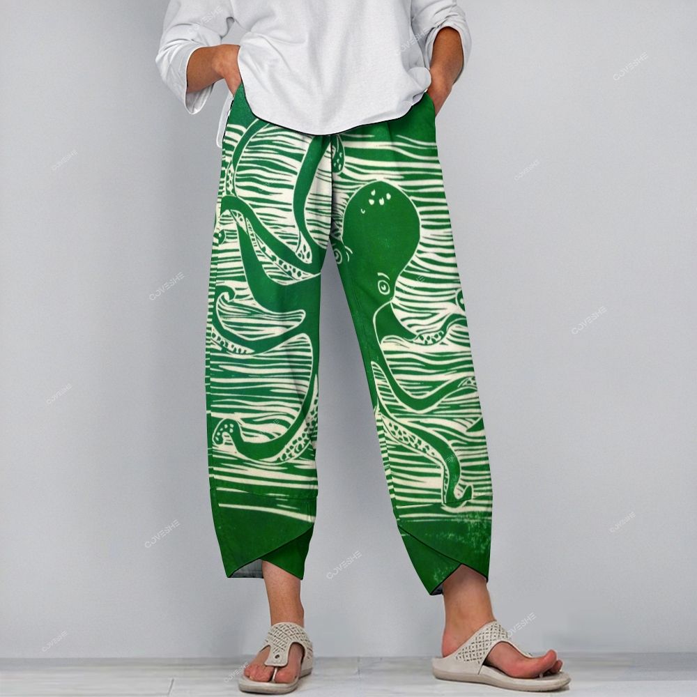 Women's Casual Octopus Printed Pants
