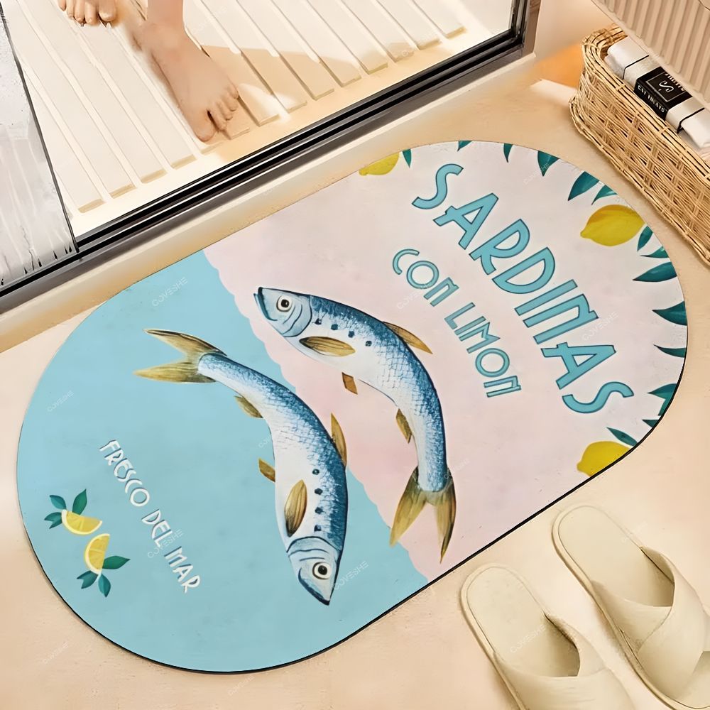 Sardines Printed Bath Mat