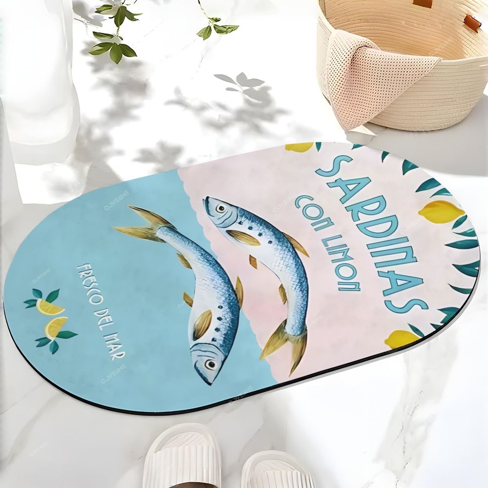 Sardines Printed Bath Mat