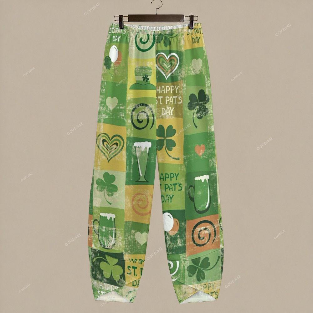 Women's Casual Geometry Four Leaf Clover Printed Pants