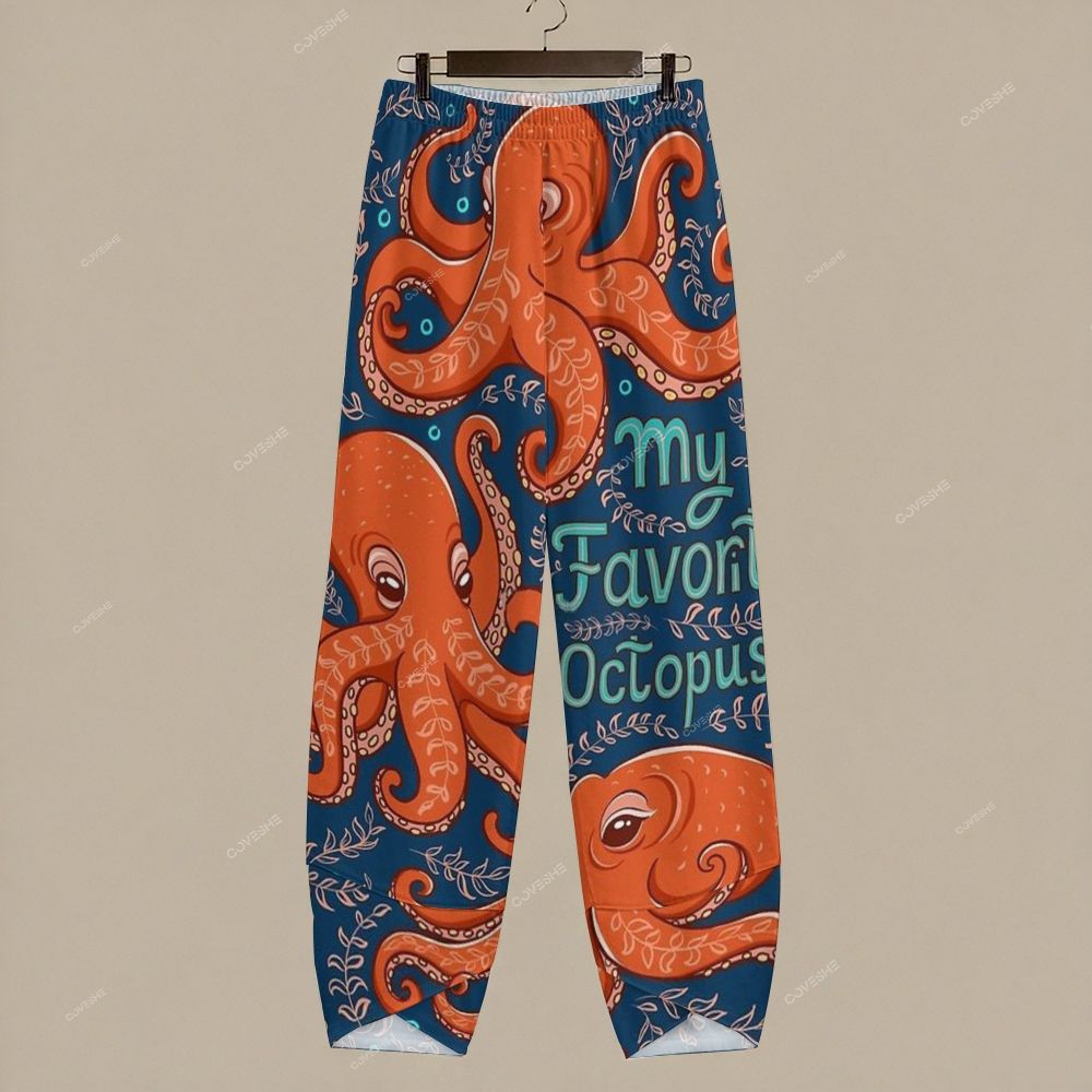 Women's Casual Vintage Octopus Printed Pants