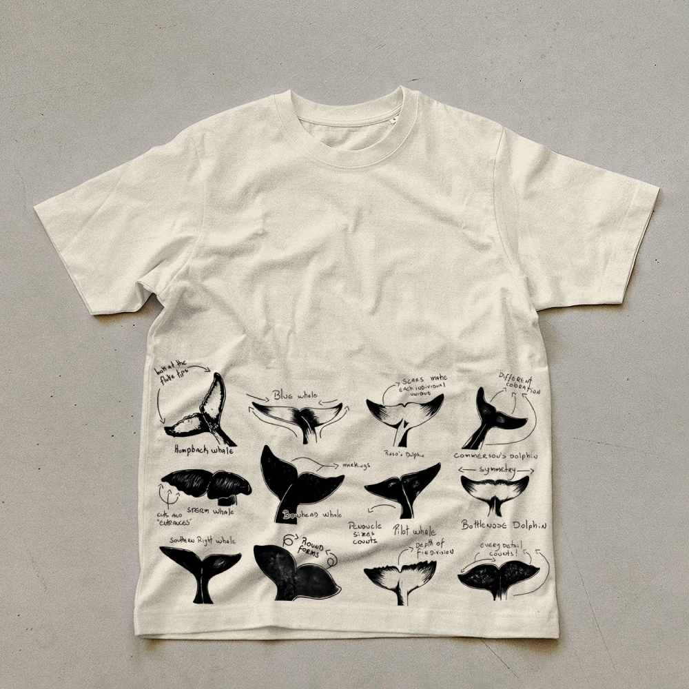 Sharks Tail Prints  Unisex Cotton T-Shirt