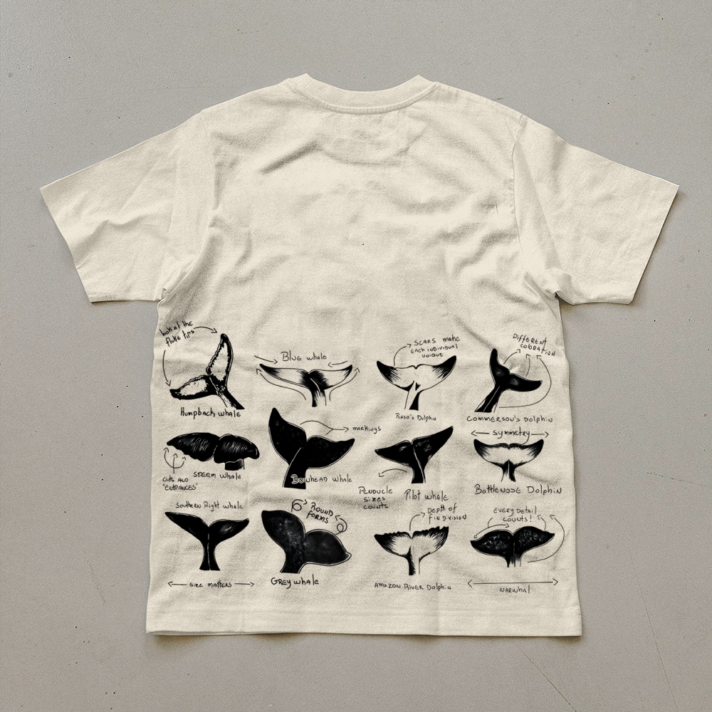 Sharks Tail Prints  Unisex Cotton T-Shirt