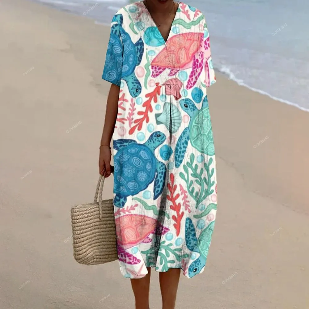 Women's Casual Colorful Turtle Printed Pants