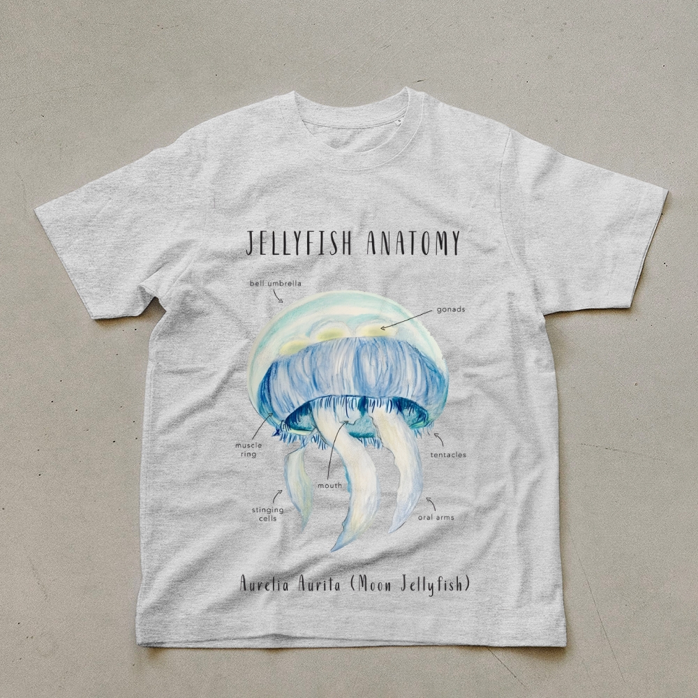 jellyfish Anatomy Prints Unisex Cotton T-Shirt